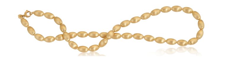 collana in oro 750 finita 750 gold necklace with satin ovals